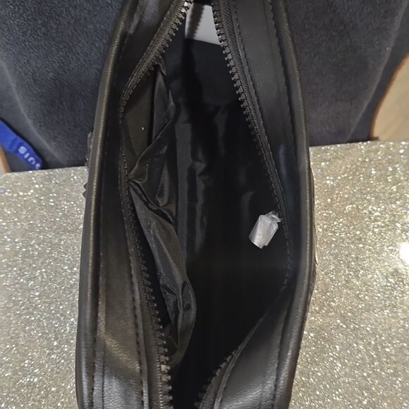 Steve Madden Block Logo Embossed Envelope Pouch- Black - Picture 7 of 8